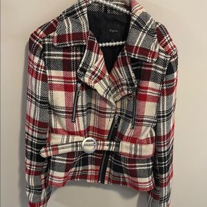 Express Red and Black Plaid jacket size large